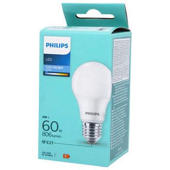 Лампа LED Philips 60W A60 E27 CDLFRND 1PF/6DISC 6500К - купити, ціни на КОСМОС - фото 1