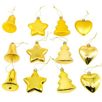 Actuel Gold Star/Christmas Tree/Bell/Heart New Year Decoration 7-8cm