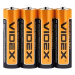 Батарейка Videx сольова R6P/AA 4шт