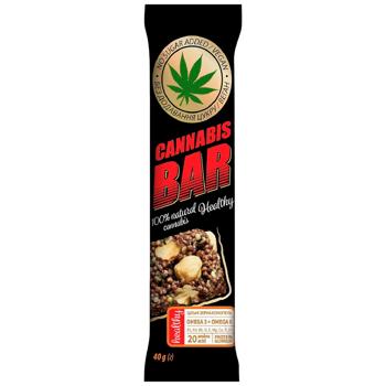 Батончик-мюсли Cannabis Bar с фундуком и семенами каннабиса 40г - купить, цены на Эпицентр FOOD - фото 1