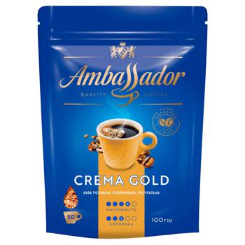 Ambassador Crema Gold Instant Coffee 100g - buy, prices for MegaMarket - photo 1