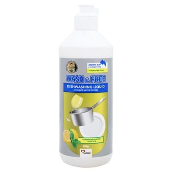 Wash&Free Lemon and Mint Dishwashing Liquid 500g