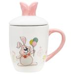 Bona Di Ceramic Merry Rabbit Cup with Lid 360ml