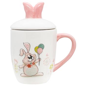 Bona Di Ceramic Merry Rabbit Cup with Lid 360ml - buy, prices for MegaMarket - photo 1