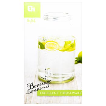 Диспенсер для напоїв Excellent Houseware з краном 5,5л - купити, ціни на METRO - фото 3
