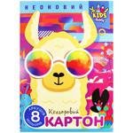 Набір кольорового картону Mandarin неоновий в папці 8 аркушів