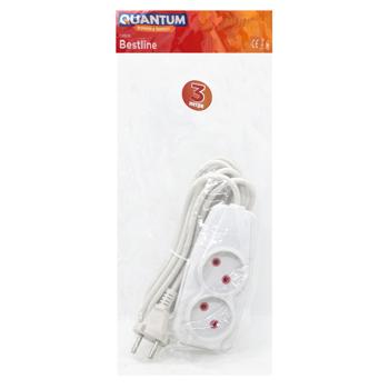Подовжувач Quantum без заземлення 2 розетки 3м білий - купити, ціни на NOVUS - фото 1