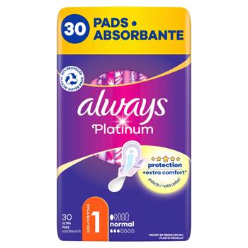 Always Platinum Normal Hygienical Pads Size 1 30pcs - buy, prices for Za Raz - photo 3