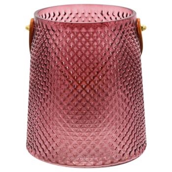 Texture Purple Vase with Leather Handle 13*18*16cm - buy, prices for ULTRAMARKET - photo 1