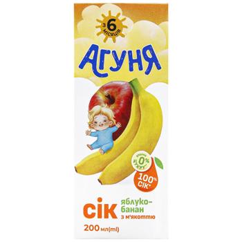 Сік Агуня Яблуко-банан з м'якоттю 200мл - купити, ціни на Ідеал - фото 2