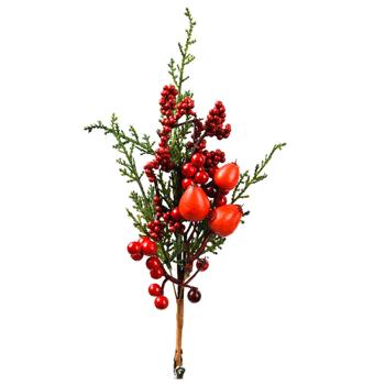 Everlands Red Berries Decorative Clip 5x7x25cm 2 pcs