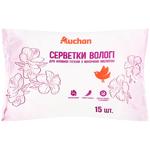 Auchan Intimate Hygiene Wet Wipes with Lactic Acid 15pcs