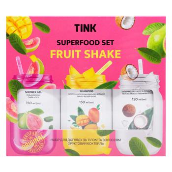 Набор подарочный Tink Superfood Set Fruit Shake Гель для душа 150мл + Шампунь 150мл + Бальзам для сухих и ослабленных волос 150мл - купить, цены на Auchan - фото 3