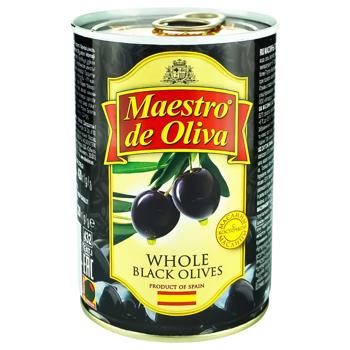 Maestro de Oliva Black Olives with Stone 432g - buy, prices for ULTRAMARKET - photo 1