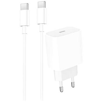Сетевое зарядное устройство Denmen DC06 20W 3.6A USB-C белый с кабелем Type-C – Type-C