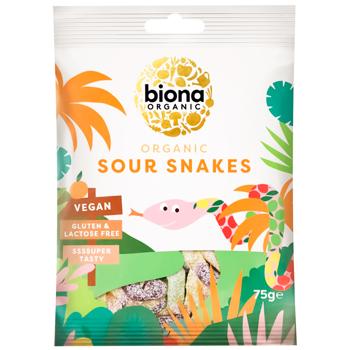 Цукерки желейні Biona Organic Sour Snakes органічні 75г - купити, ціни на WINETIME - фото 1