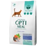 Optimeal Dry Food with Salmon for Sterilized Cats 4kg