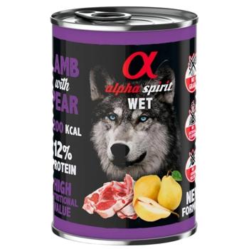 Вологий корм для собак Alpha Spirit Adult 400 г - ягня та груша - купить, цены на MasterZoo - фото 1