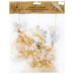 Прикраса-підвіска Chomik Янгол, бант, сніжинка 3шт*22см шампань