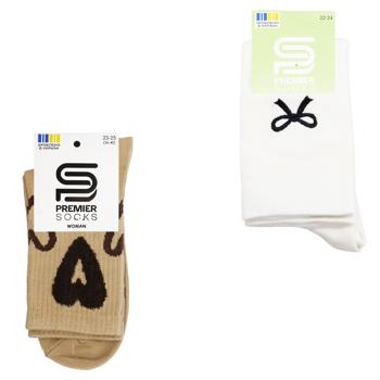 Гольфы Premier Socks подростковые с вышитым бантиком р.22-24 молочный - купить, цены на ЕКО Маркет - фото 1