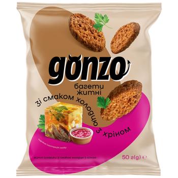 Сухарики Gonzo зі смаком холодцю з хріном 50г - купити, ціни на Епіцентр FOOD - фото 1