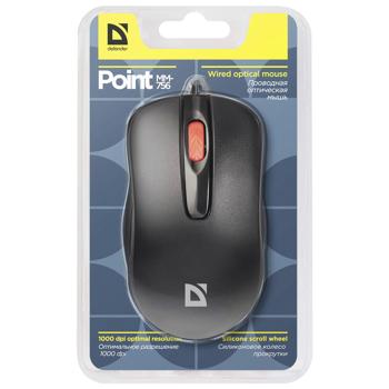 Defender Point Wired Mouse MM-756 Black - buy, prices for Auchan - photo 1