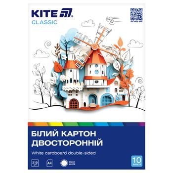 Картон Kite Classic білий двосторонній A4 10 аркушів