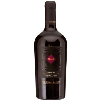 Вино Zolla Malvasia Nera красное полусухое 14,5% 0,75л - купить, цены на WINETIME - фото 1