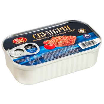 Best Time Mackerel Chopped in Tomato Sauce 125g - buy, prices for Supermarket "Kharkiv" - photo 2