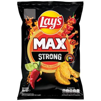 Чипсы Lay's Strong картофельные со вкусом чили и лайма 95г - купить, цены на Grono - фото 1