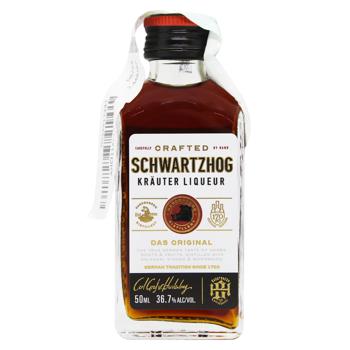 Ликер Schwartzhog Krauter Liqueur 36,7% 50мл - купить, цены на AlcoHub - фото 1