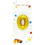 Свічка для торта золото Цифра 0