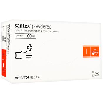 Перчатки смотровые Santex Powdered латексные L 100шт - купить, цены на METRO - фото 2