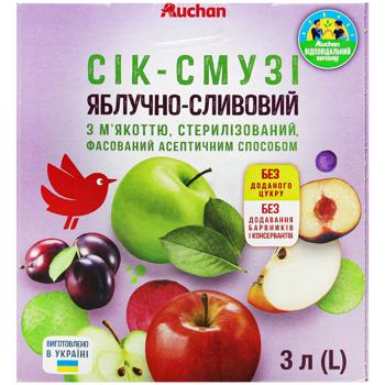 Сок-смузи Auchan Яблочно-сливовой 3л - купить, цены на - фото 2