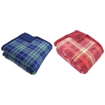 Плед Actuel Клітинка фліс/шерпа 130x170 см в асортименті - купити, ціни на Auchan - фото 1