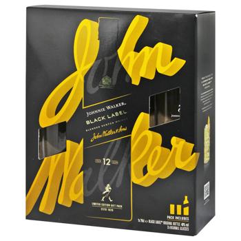 Віскі Johnnie Walker Black Label 40% 0,7л + 2 склянки - купити, ціни на КОСМОС - фото 4