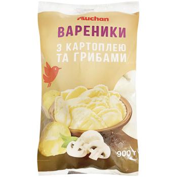 Вареники Ашан з картоплею та грибами заморожені 900г - купити, ціни на Auchan - фото 1