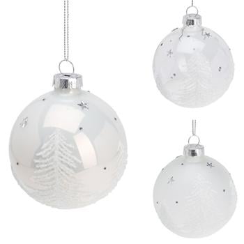 Koopman Christmas Ball 8cm White in Assortment