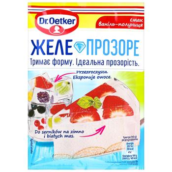 Желе Dr.Oetker Прозрачное со вкусом ваниль-клубника 72г - купить, цены на КОСМОС - фото 1