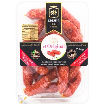 Gremio Salami Mini el Origianl Raw Smoked Sausages High Grade 250g - buy, prices for Torba - photo 1