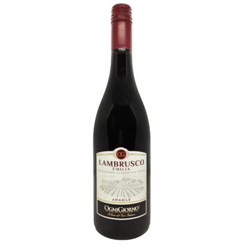 Вино игристое Ogni Giorno Lambrusco красное полусладкое 8,5% 0,75л - купить, цены на КОСМОС - фото 2