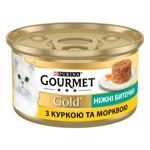 Корм влажный Gourmet Gold Нежные биточки с курицей и морковью для взрослых кошек 85г