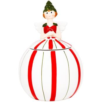 Bona Di Angel Jar 660ml White with Red