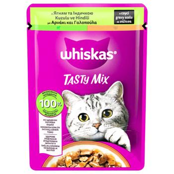 Корм влажный Whiskas Tasty Mix с ягненком и индейкой для кошек 85г - купить, цены на Grono - фото 1