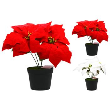 Tarrington House Poinsettia in Pot Artificial Flower 28cm
