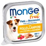 Корм вологий Monge Fruit з куркою та малиною для собак 100г