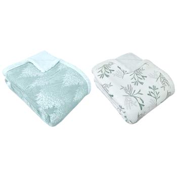 Actuel Plants Fleece/Sherpa Plaid 130x170cm in assortment - buy, prices for Auchan - photo 1
