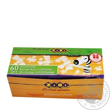 Крейда ZiBi біла 60шт. картонна коробка ZB.6713-12 купить, цены на МегаМаркет - фото 1
