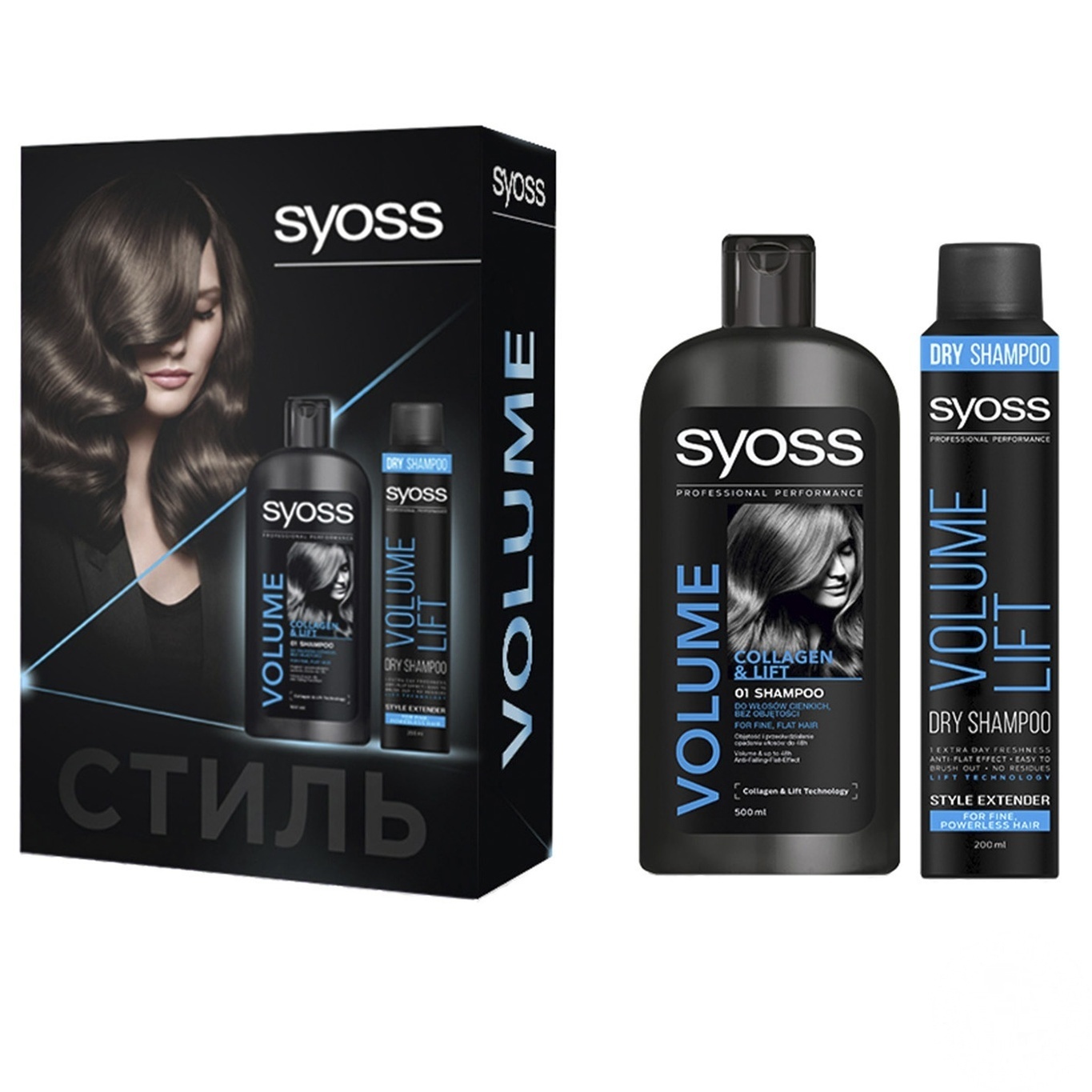 

Подарочный набор SYOSS Volume Collagen & Lift Шампунь 500мл + Сухой шампунь 200мл