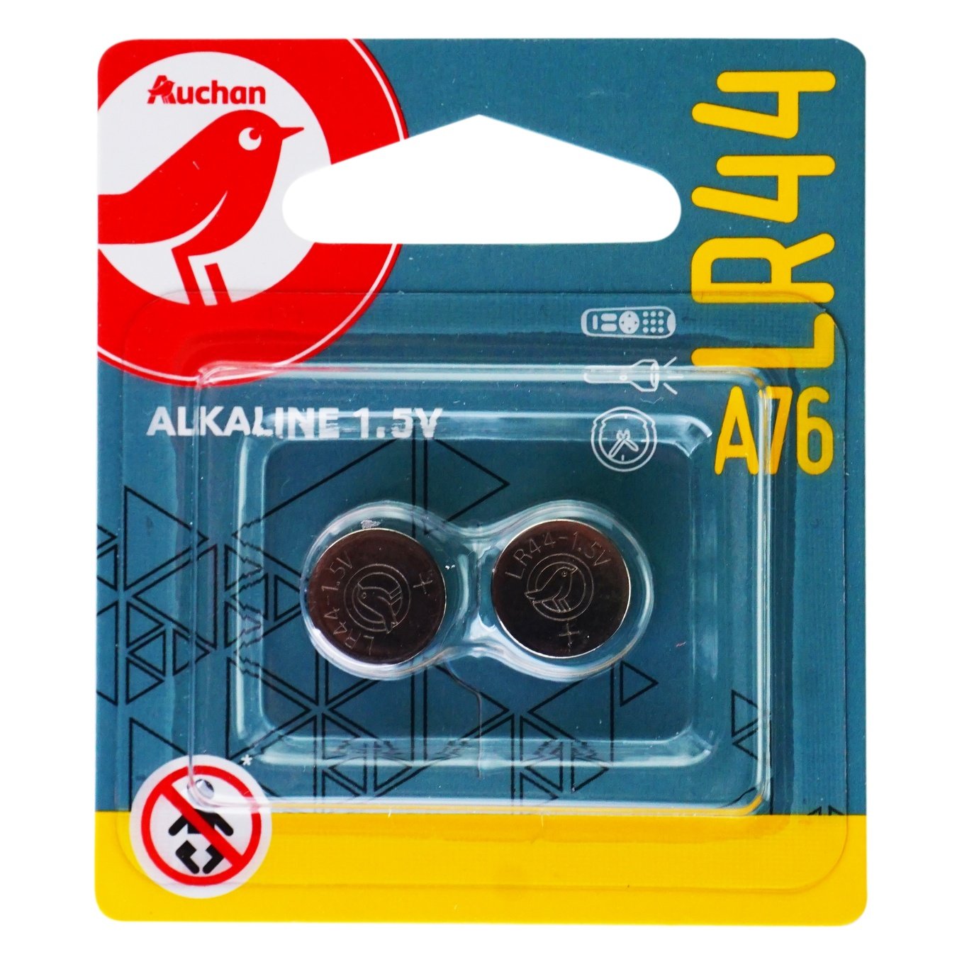 

Батарейки Auchan алкалиновые LR44 A76 1.5V 2шт